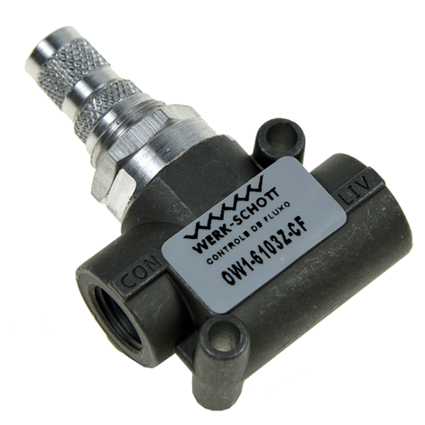 VALVULA CONTROLE DE FLUXO 1/4 INJETADA ZAMAK