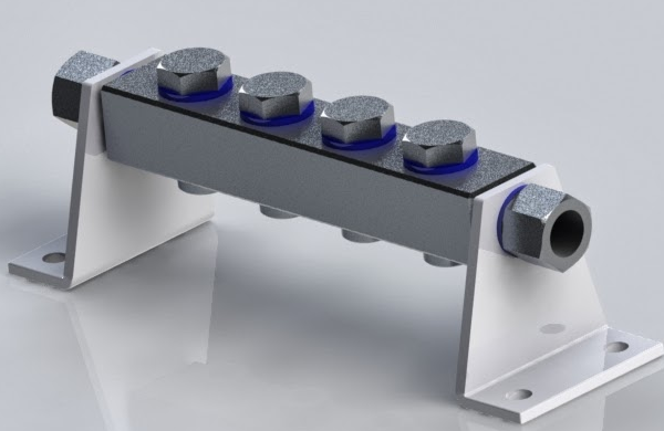 BLOCO MANIFOLD P/ 4VAL.1/4