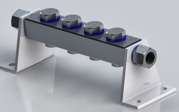 BLOCO MANIFOLD P/ 3VAL.1/4