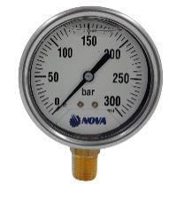 MANOMETRO VERTICAL DIAM 63MM 1/4 280 BAR COM GLICERINA