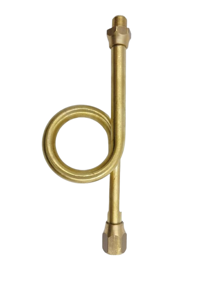 TUBO SIFAO TIPO TROMBETA EM LATAO ROSCA 1/4 NPT-F X 1/4 NPT-M