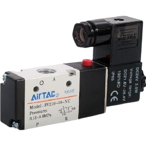 VALVULA SIMPLES SOLENOIDE 3/2 VIAS ROSCA 1/4 - AIRTAC