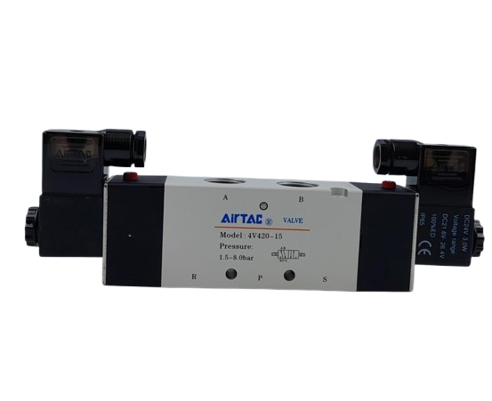 VALVULA DUPLO SOLENOIDE 5/2 VIAS R.1/2 24V AIRTAC