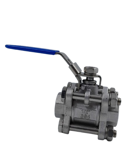 VALV.ESFERA 1/2 INOX 304 TRIPARTIDA MANUAL COM TRAVA